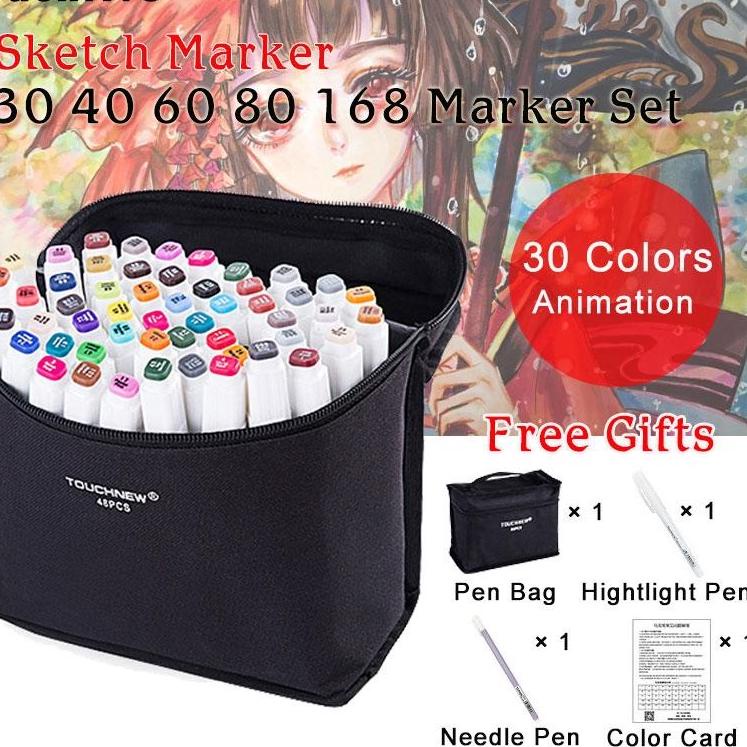 (SIAP KIRIM) TouchFive 30/40/60/80 Warna Sketsa Spidol Umum General Marker Set Animation Markers