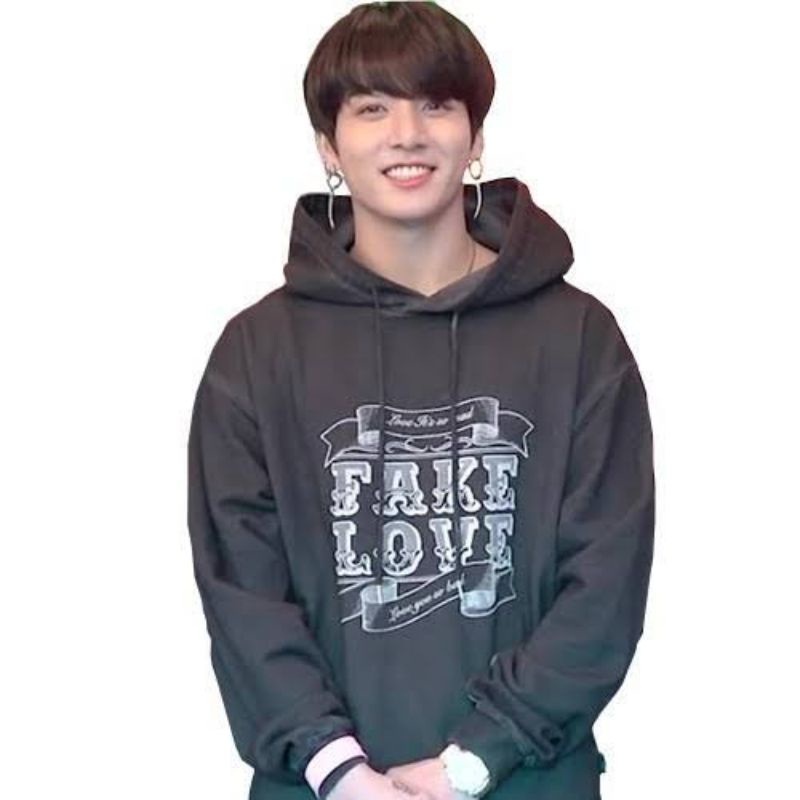 Jaket Hoodie Jumper B. T. S Jungkook Fake Love DTF Print