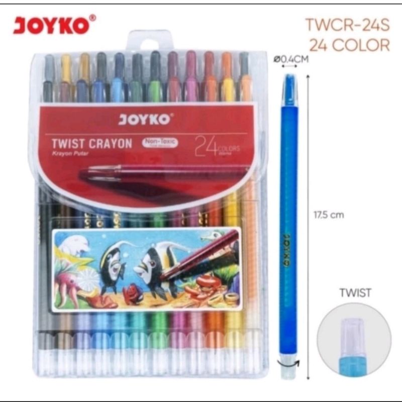 

Crayon Putar/Twist Crayon Joyko Panjang 24 Warna