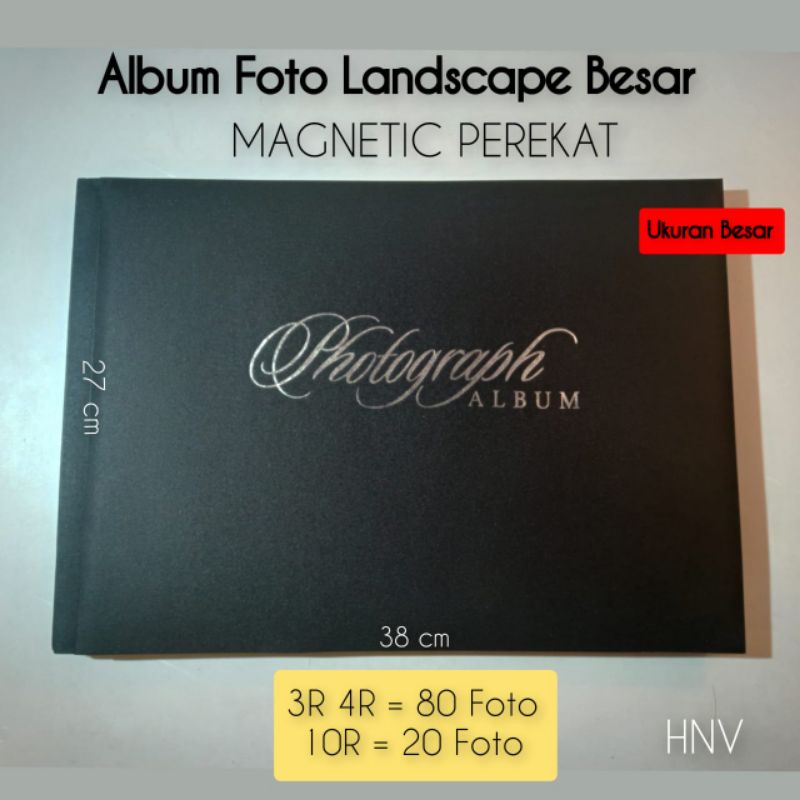 [ COD PROMO ] BUKU ALBUM FOTO WEDDING LANDSCAPE BLACK MAGNETIC PEREKAT 4R 5R 8R 10R + FREE BOX