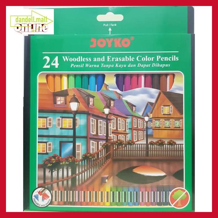 

U8Tyrt67- Pensil Warna 24 Warna Bisa Di Hapus Joyko Cp-115 Erasable E3Yrf797-