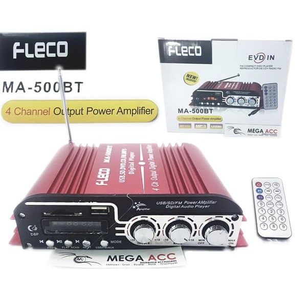 Fleco Amplifier MS500 BT For Car USB SD DVD CD FM MP3