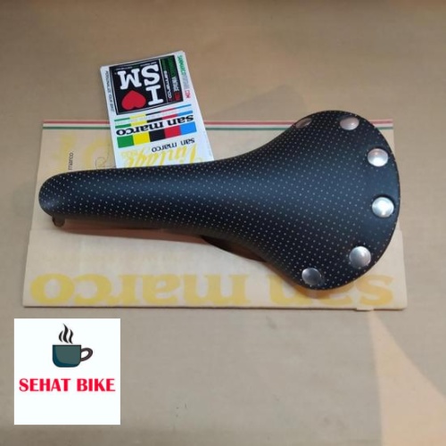 Saddle Sadel Jok Sepeda San Marco Perforated Leather Original Vintage Classic Kulit