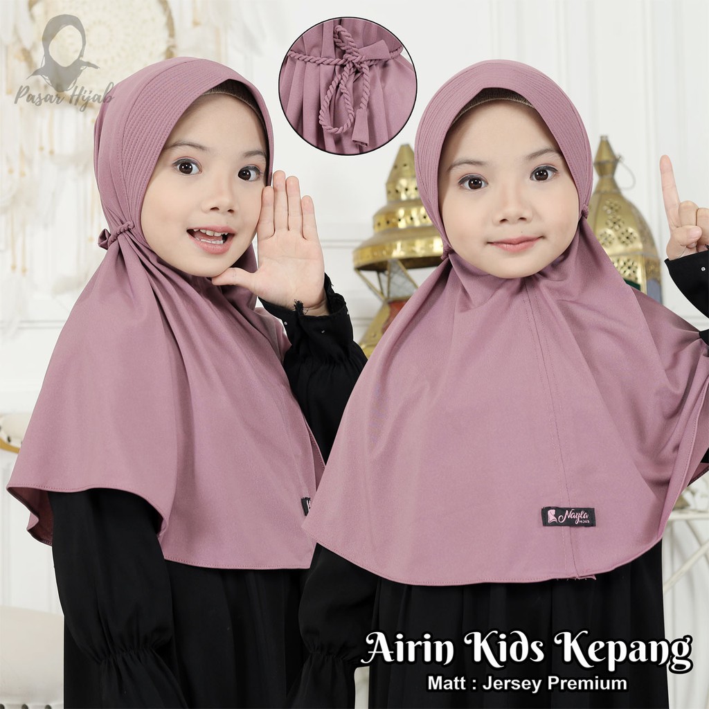 Kerudung Anak Tali Kepang AIRIN KIDS KEPANG Jilbab Anak Instan Jersey Premium Terbaru Pasar Hija'b