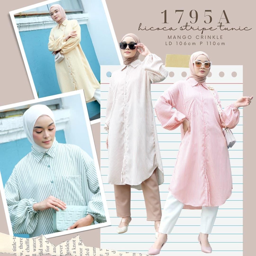 HICOCA STRIPE TUNIC / TUNIK KERJA / ATASAN WANITA