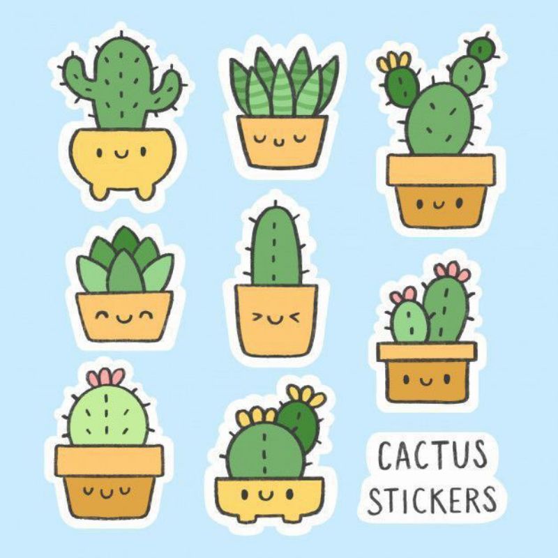 stiker cute ,stiker buku , stiker aksesoris hp (BELUM DI CUTTING)