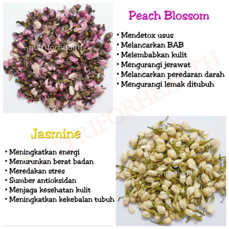 (20 FREE 1) 10gr Teh Bunga Flower Tea Chamomile | Telang | Lavender | Jasmine | Peach Blossom |Apple