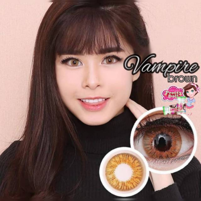 Softlens Princess Vampire Twilight Brown - Soflens Coklat Terang bisa Minus