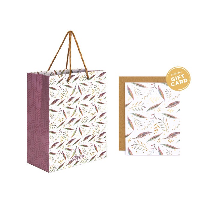 

Paket Paper Bag & Kartu Ucapan Harvest Gift Set - Feather