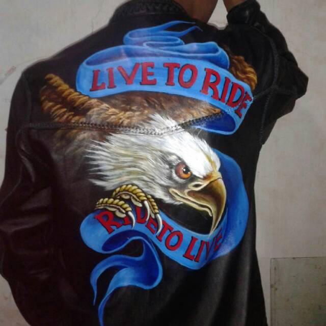 Jaket Kulit Ramones Gambar Asli Domba Super Lukis