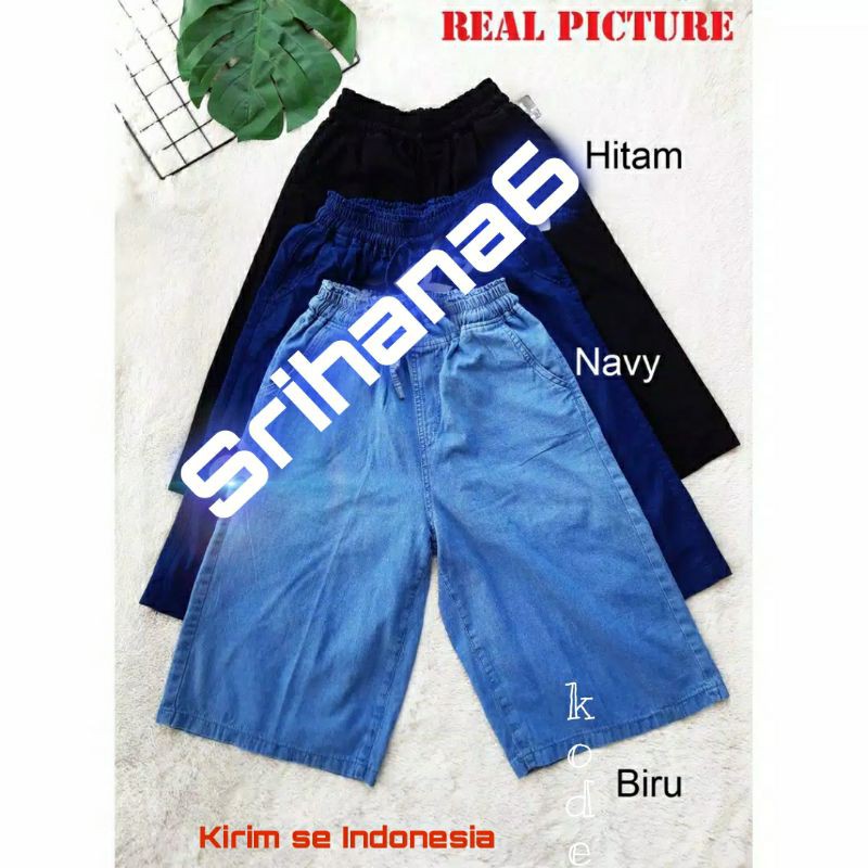 CELANA JEANS PENDEK HW // KULOT DAILT// KULOT JEANS WANITA WASH