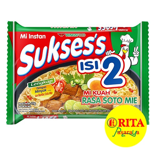

Suksess Mie Instan Isi 2 Rasa Soto 111 Gr