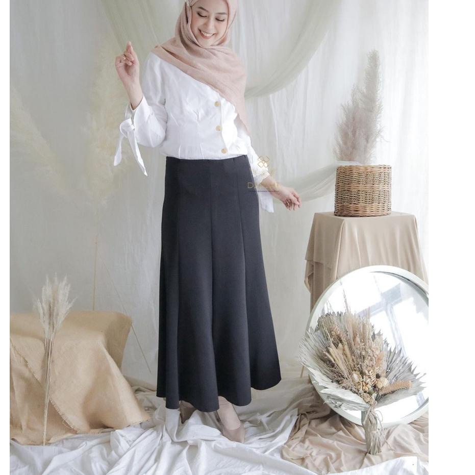 New Rok Scuba  Rok Scuba Panjang Rok Putih Polos Rok Scuba Import Rok Kerja Scuba