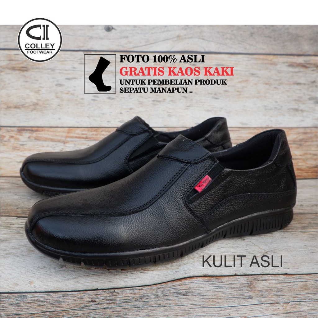 COD - SEPATU KERJA KULIT ASLI 100% / SLIP ON SANTAI KANTORAN CLY-CSA.006