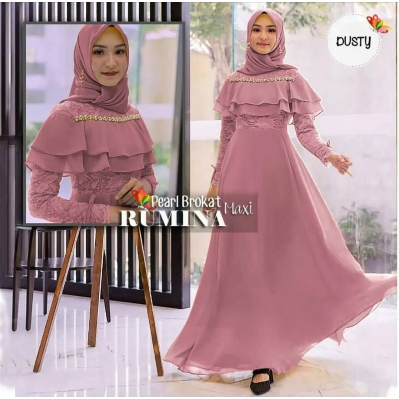 Gamis Ruminah / Ukuran M~L~XL / Gamis Barukat Kondangan / Gamis Persta Terbaru / Long Dress Persta / Baju Wanita Muslim / Baju Kondangan Mewah / Gamis Termurah / Gamis Maxi / Atasan tunik terbaru / gamis Syar'i / Gamis Dres Murah-2