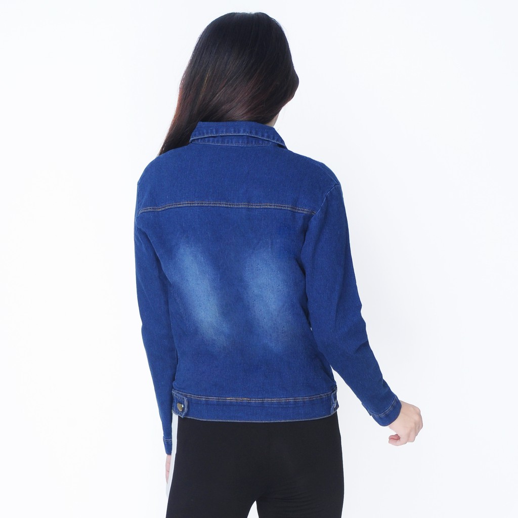 Jaket Jeans Washed Tangan panjang Wanita - XSHOP Raline