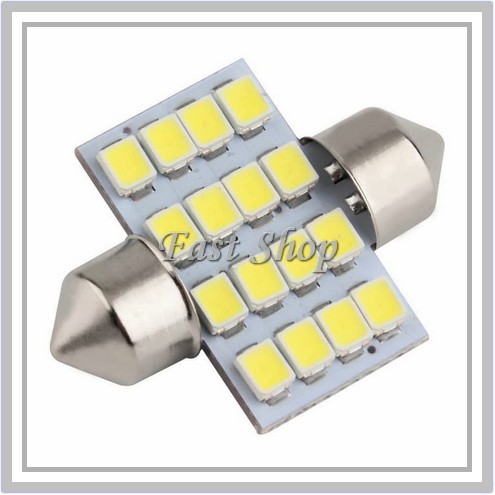 Lampu LED Super White Interior Dalam Mobil 31mm 16 SMD 1210