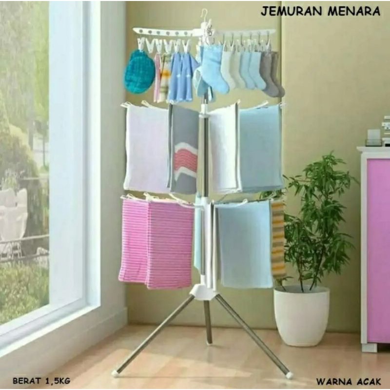 Jemuran Menara 3 Tingkat