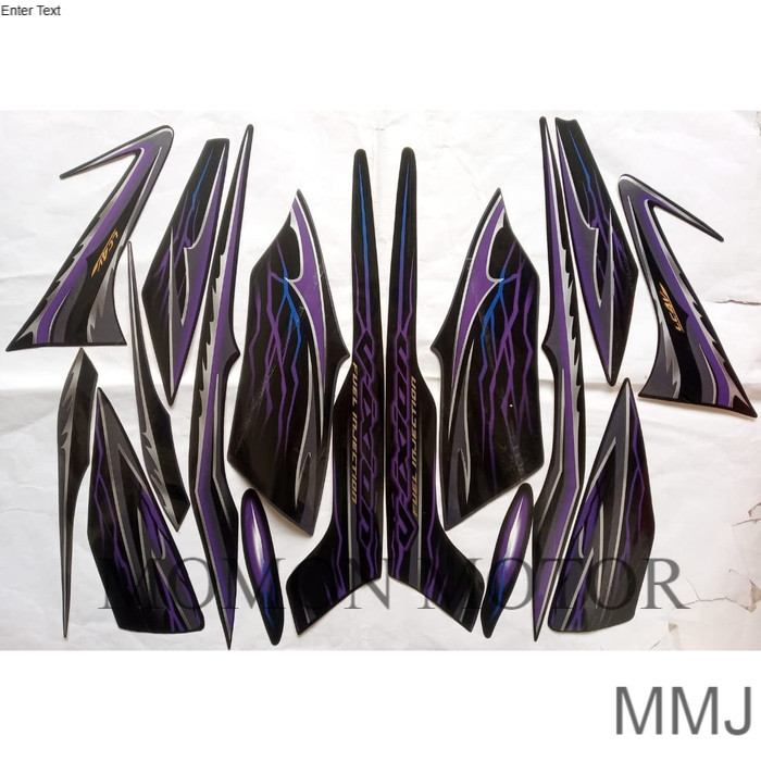 stiker striping yamaha vixion old 2010 hitam ungu sticker