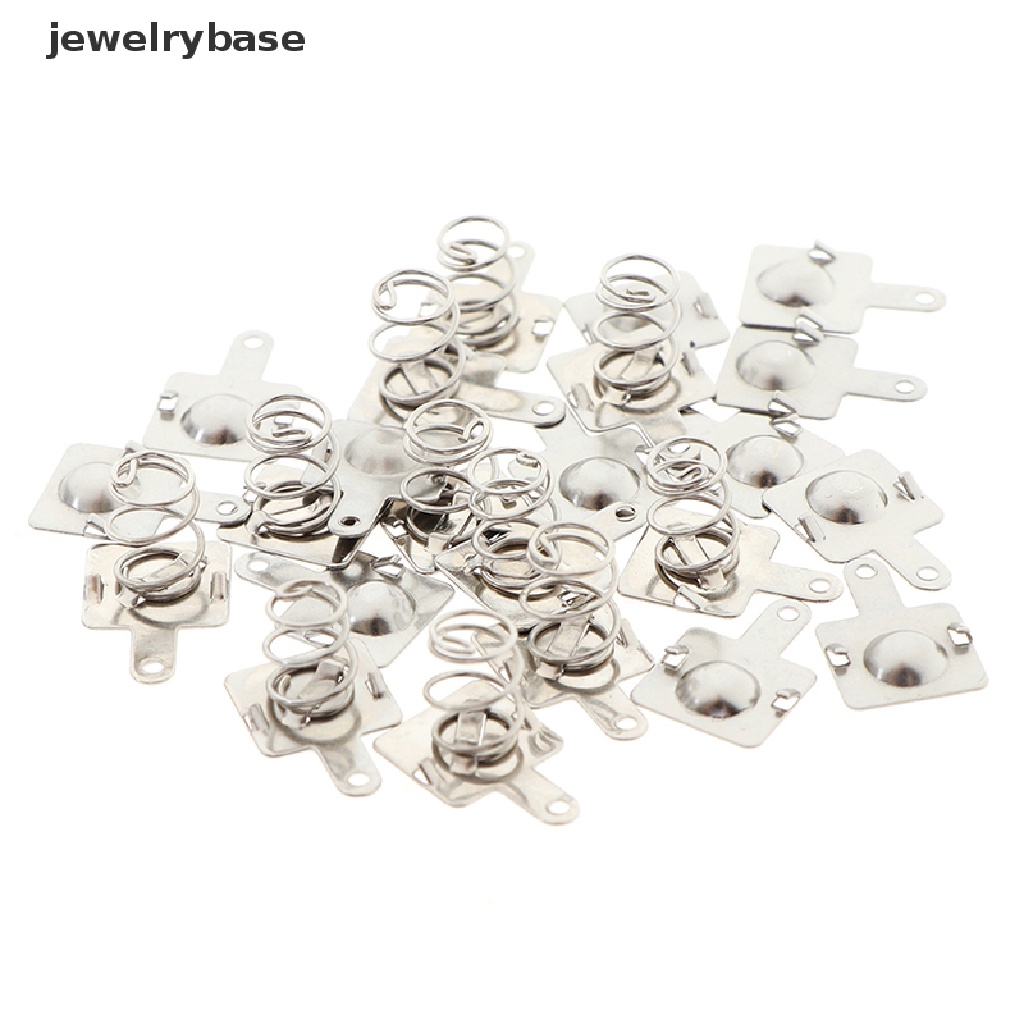 (jewelrybase) 10 Pasang Plat Metal Pengganti Untuk Baterai AA / AAA