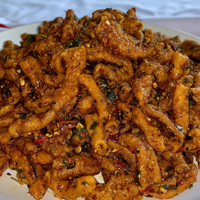 

[READY MEDAN] Usus Rempah Kemasan 100gram Pedas Daun Jeruk Viral