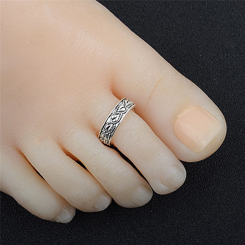 Hbid Glory Cincin Jari Kaki Adjustable Warna Silver Untuk Wanita