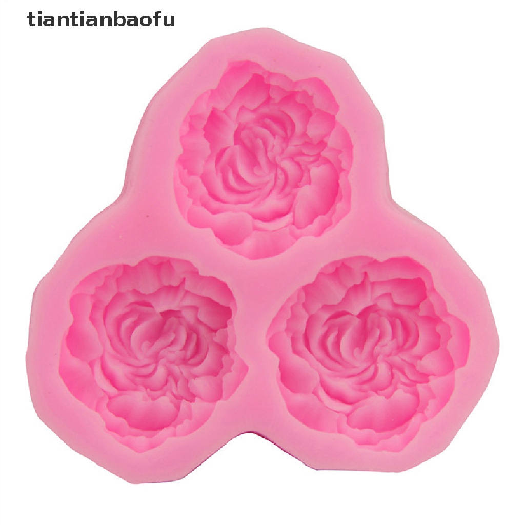 [tiantianbaofu] Peony Flower Silicone Mold Wedding Cupcake Topper Fondant Cake Decorating Tool Boutique