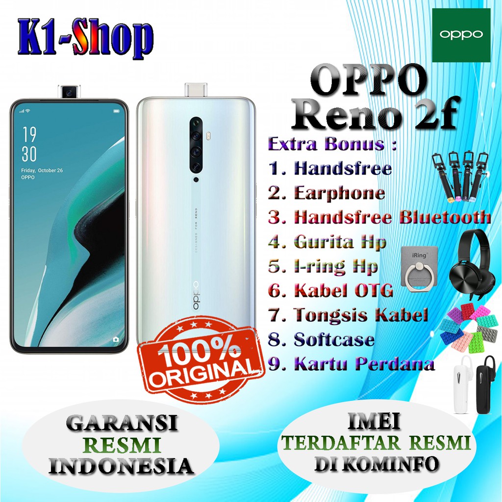 SPESIAL HR INI CUCI GUDANG HP  HP BARU OPPO RENO 2F RAM 8/128 GARANSI RESMI OPPO INDONESIA