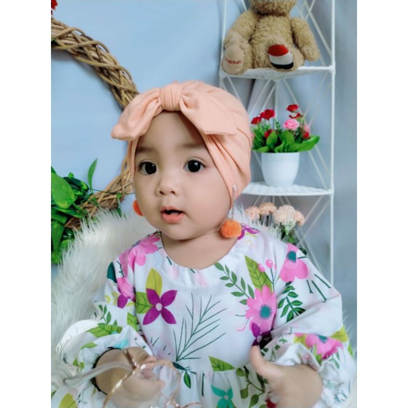 Turban Kelinci Pom-Pom | Turban Anak | Turban Bayi | Aksesoris Bayi dan Anak | BISA C.O.D