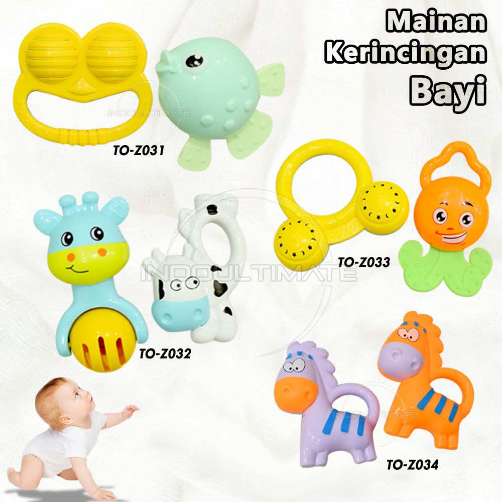 Mainan Gemerincing Bayi Teether Baby Silicone Mainan Edukasi Toys Baby Rattle Bayi TO-Z0