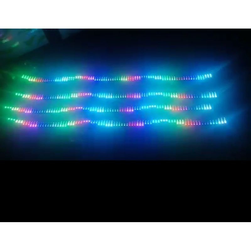 Strobo kaca strobokaca bus truk 4 baris mode wave led hitam rapat