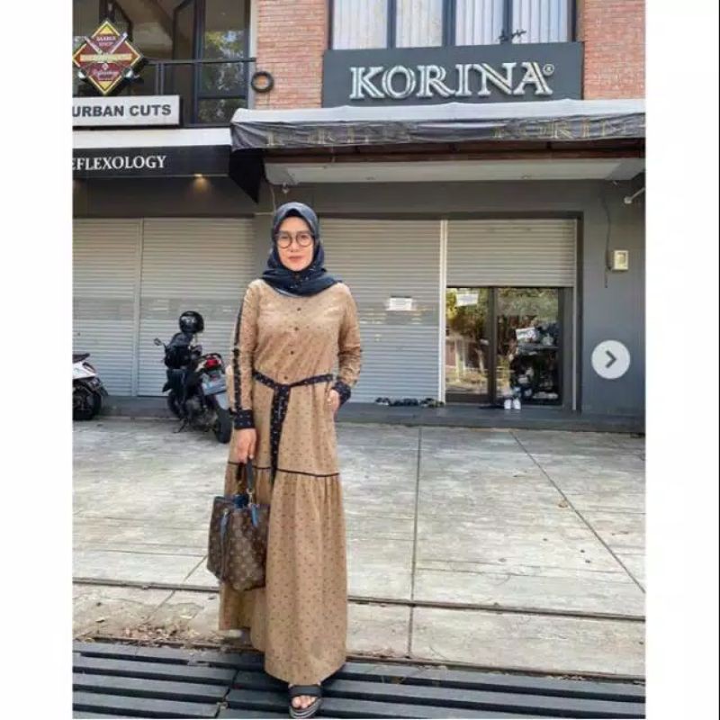 GAMIS RAYA DRES KORINA ORI 100%