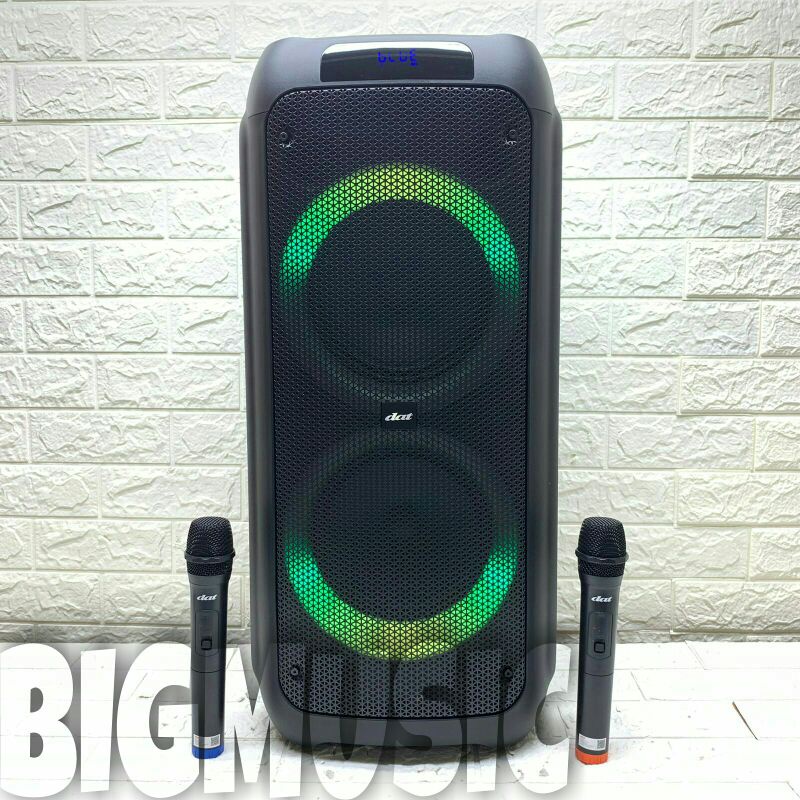 Speaker Portable Wireless DAT DT 2128 MAX 2 Original Double 8 inch Bluetooth - USB