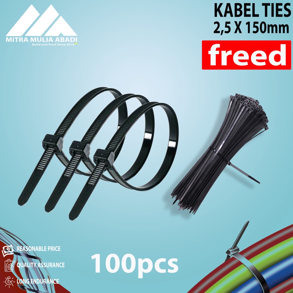 Kabel Ties 15cm isi 100pcs - Hitam