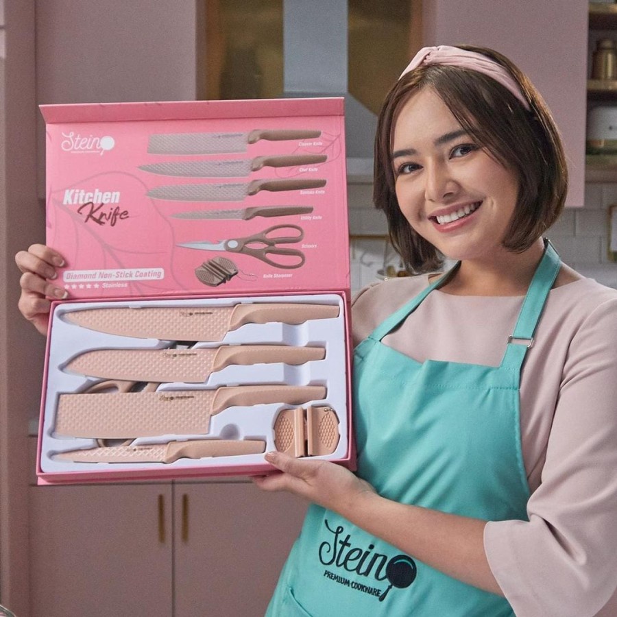 Stein Cookware Diamond Knife Set 6in1 Pisau Dapur Cantik