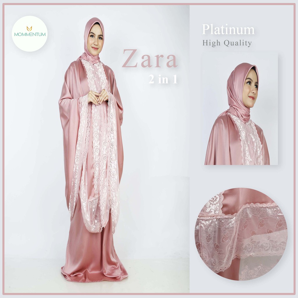 Mukena Zara Original - Rose Gold - Mukena 2 in 1 - Mukena Traveling