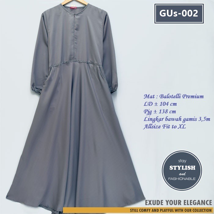 Gamis Polos bahan Balotelli / Gamis Payung Polos