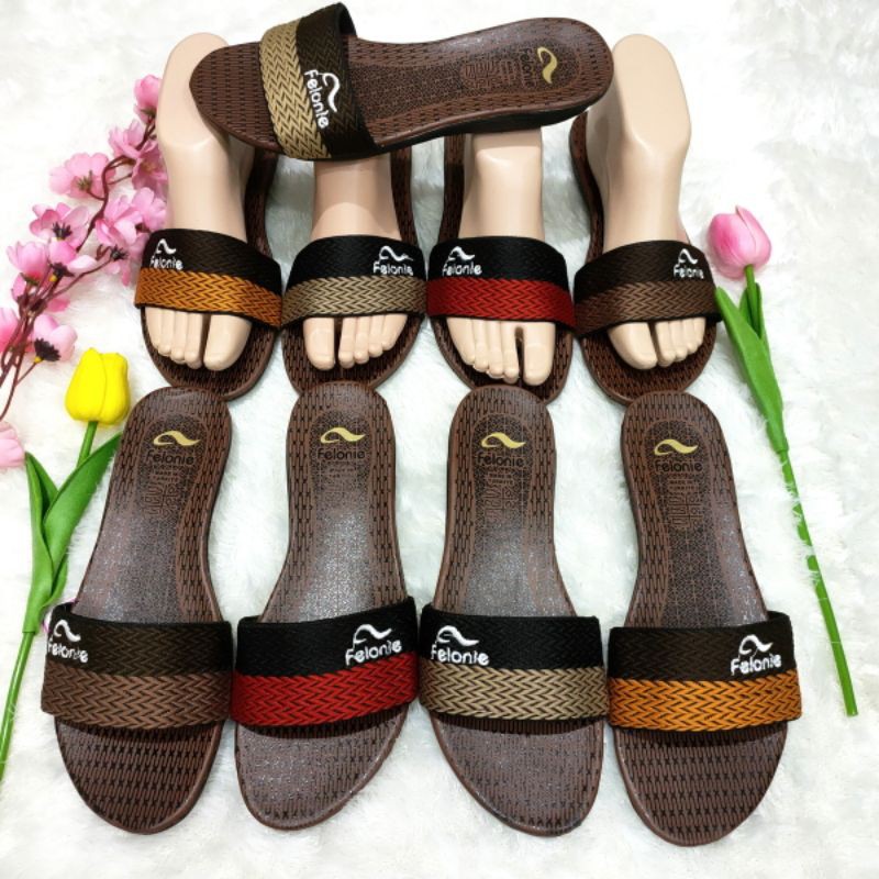 sandal wanita murah... sandal turki rajut bordir 2 warna