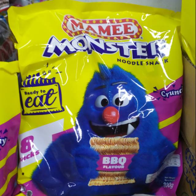 

mamee monster noodle snack bbq / chicken 200gr