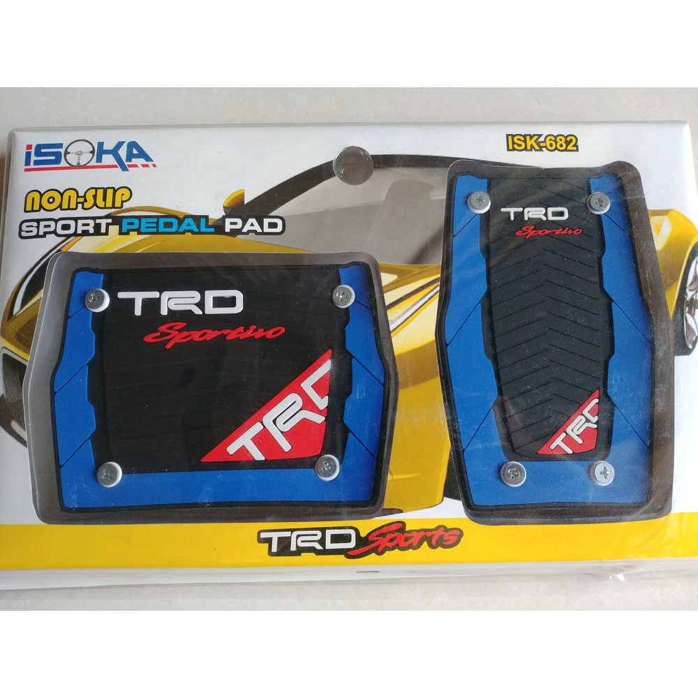 pedal gas matic pedal gas matik MOBIL UNIVERSAL LOGO TRD BIRU MERAH PUTIH