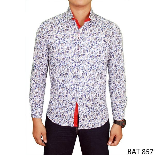 Slimfit Batik For Male Katun Putih – BAT 857