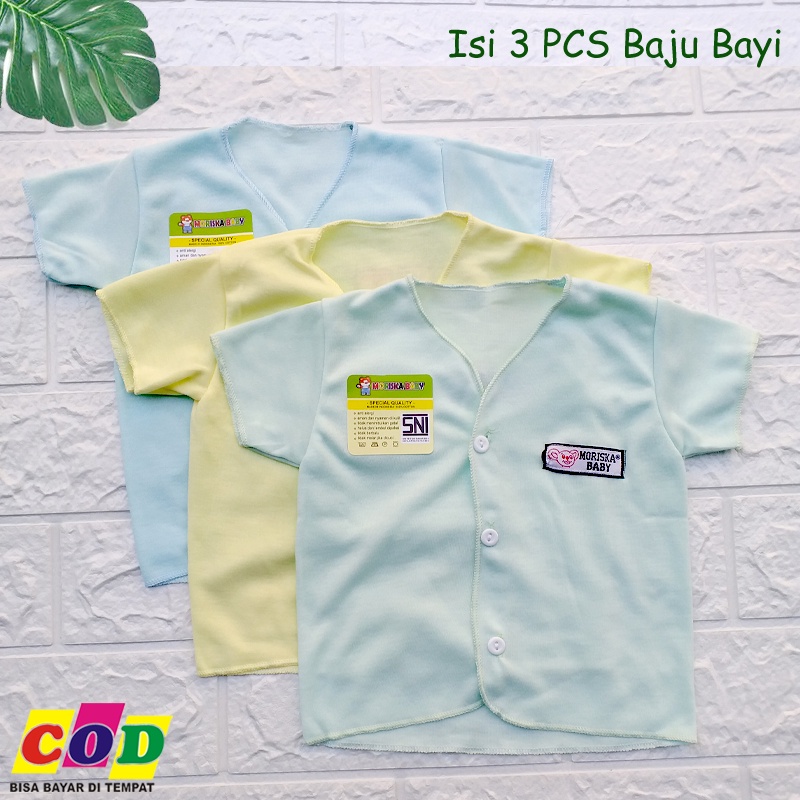 Ana Baby - 3 PCS Baju Bayi Baru Lahir New Born Lengan Pendek