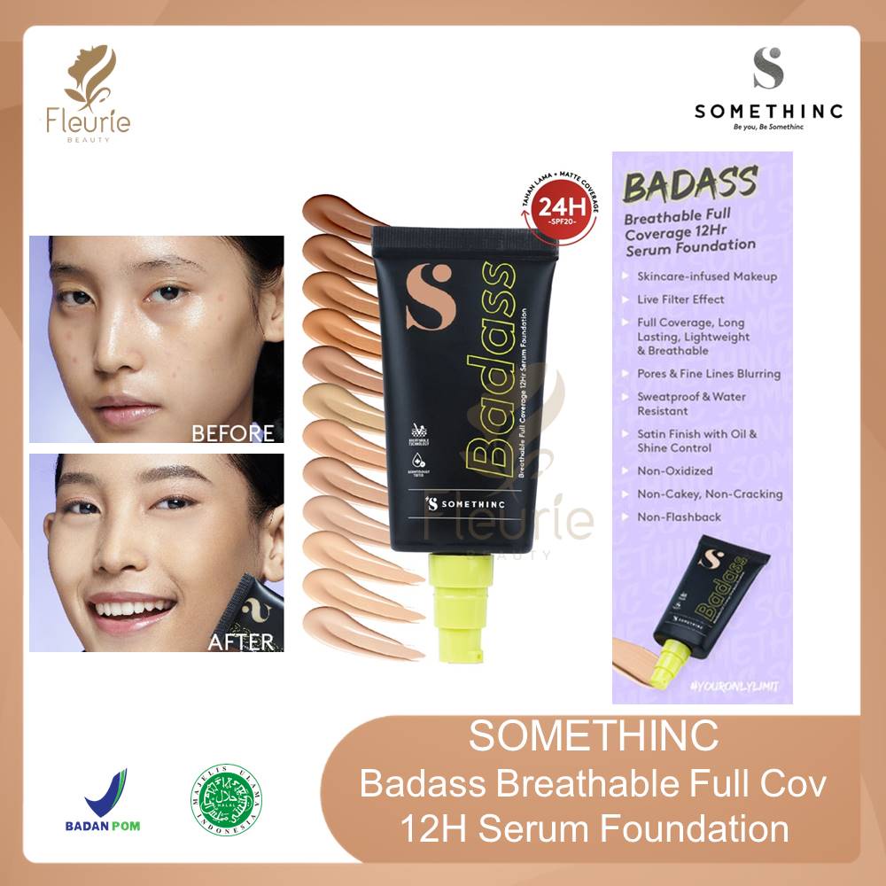 Somethinc Badass Breathable Full Coverage 12H - Somethinc Serum Foundation Original BPOM