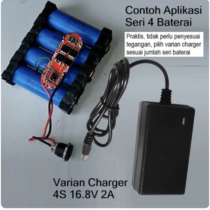 Adaptor Spesial Battery Charger 18650 Arus Cas baterai 2S 3S 4S 5S