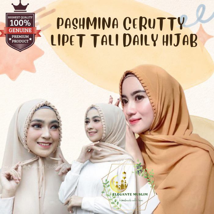 PASHMINA CERUTTY BABYDOLL PREMIUM LIPET JILBAB DAILY HIJAB SYARI - hijau wardah