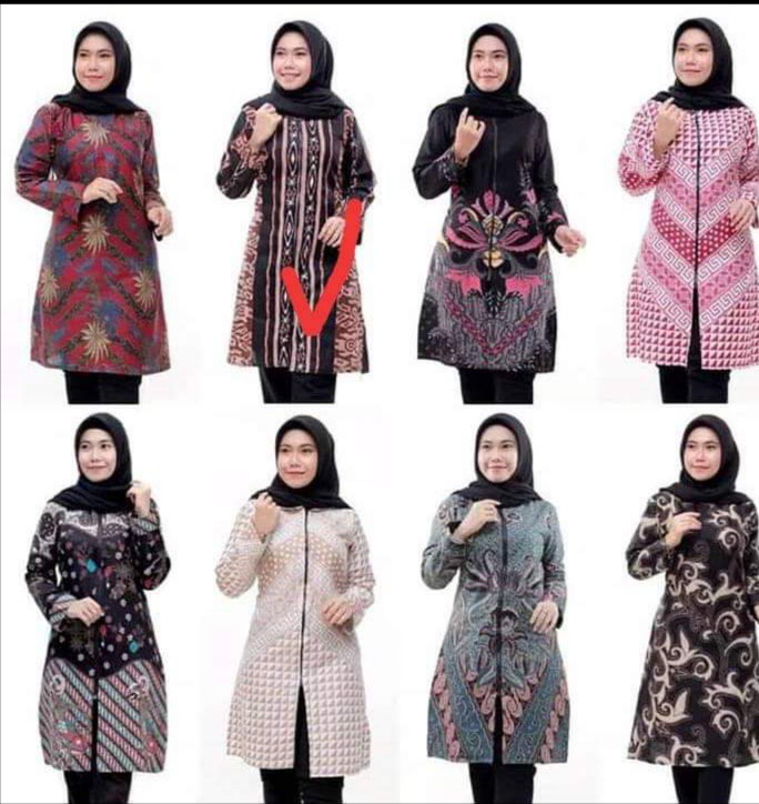 Tunik Batik Wanita Ziper Depan
