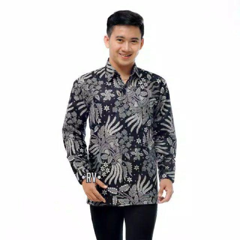 BATIK PRIA SIZE M L XL XXL BSWART Batik HRB026 Kenongo Hem Panjang Padi