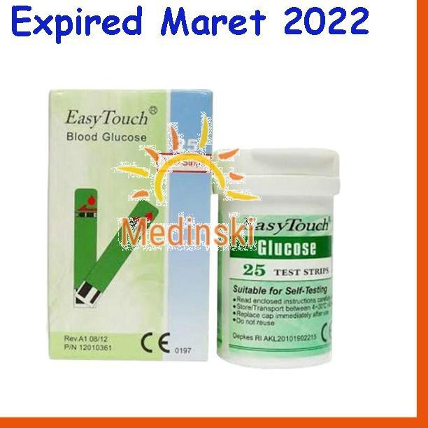 ➶ Easy Touch Strip Tes Cek Gula Darah Isi 25 Stik Gds Glucose EasyTouch ✮