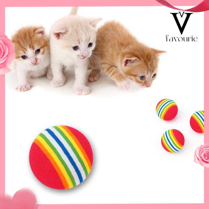 [COD]1 pcs 3.5 cm lucu kucing hewan peliharaan mainan bola warna-warni-FA