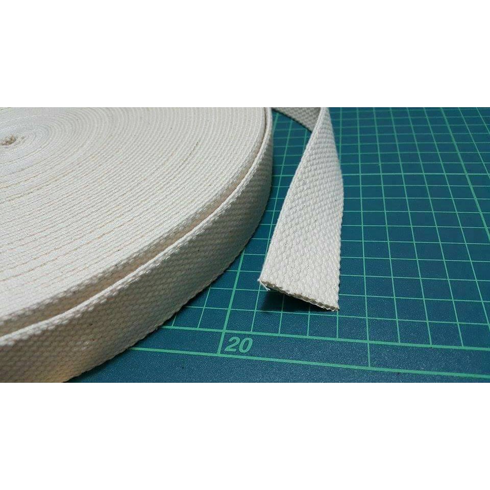 Webbing Katun Putih Tulang 3.8cm